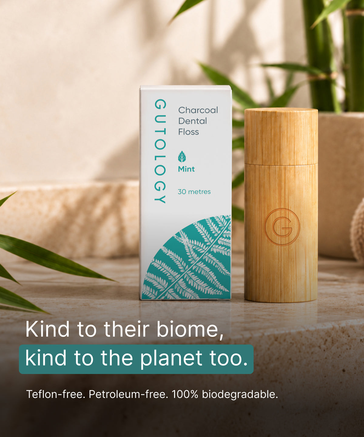 Microbiome-Friendly Charcoal Bamboo Dental Floss